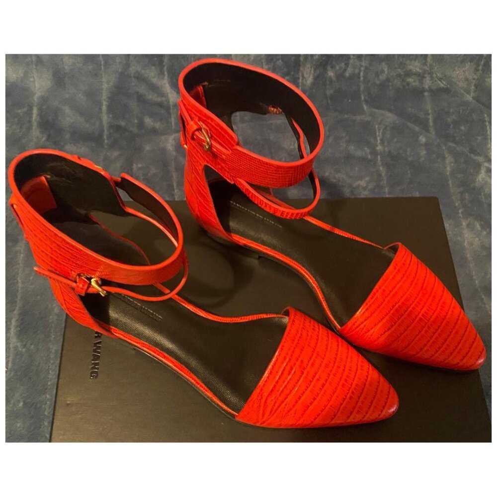 Alexander wang Elsa Croc effect leather sandals Red SZ: 37